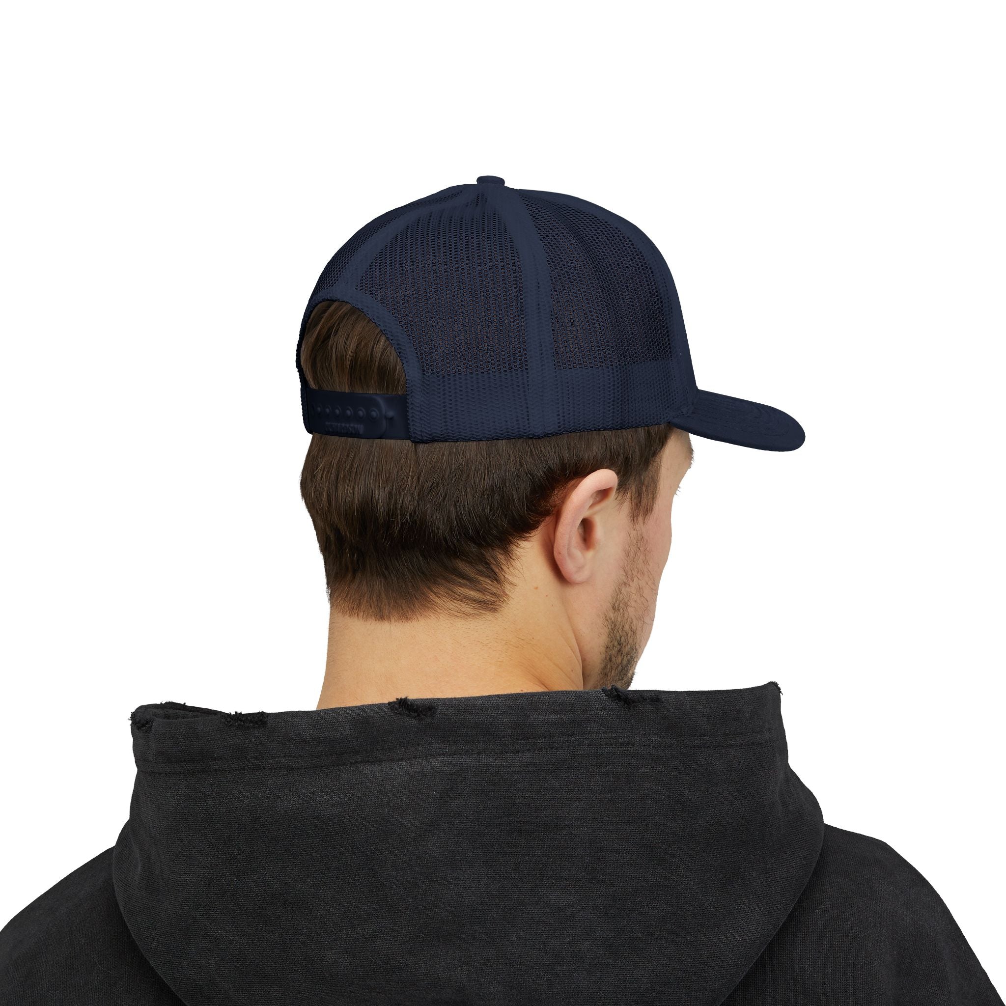 Raritee Crown Logo Trucker Cap — White Snapback Mesh Hat