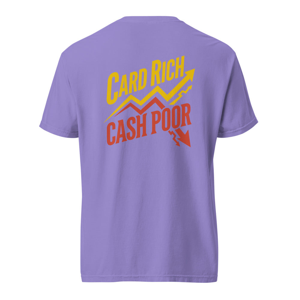 Card Rich, Cash Poor — Mystery Rarity Tee — Violet back