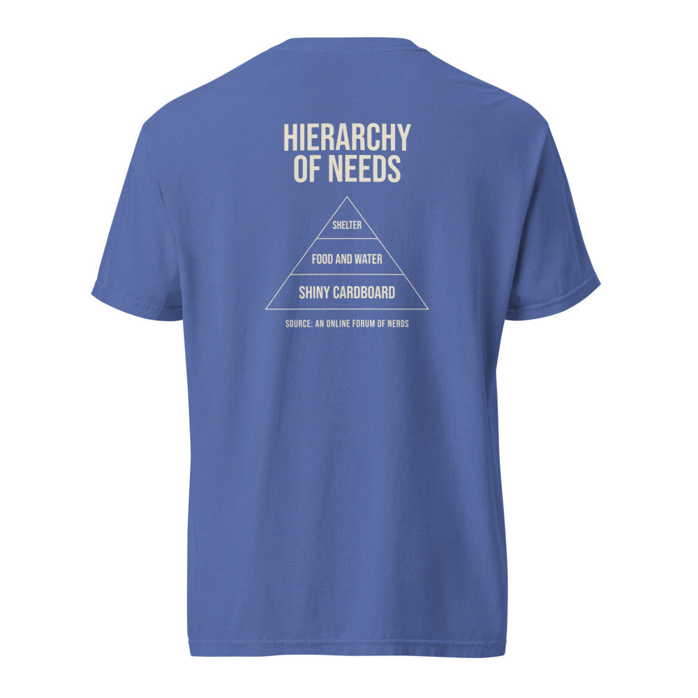 Hierarchy tee — mystic back (Printful mockup)