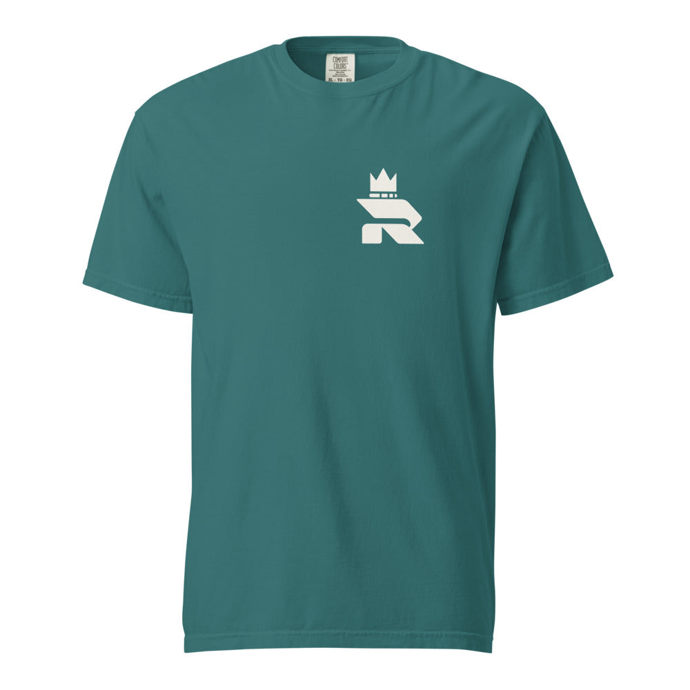 Ask Me About My Shiny Cardboard — Mystery Rarity Tee — Emerald front (patch)